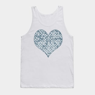 Grunge blue stars in heart Tank Top